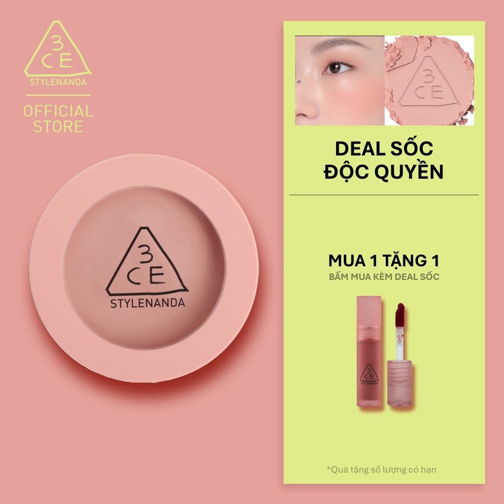Phấn Má Hồng 3CE Face Blush Chuẩn Màu, Mịn Lì, Tươi Tắn Nhẹ Nhàng Đầy Tự Nhiên, Chuẩn Màu Tệp Lên Da