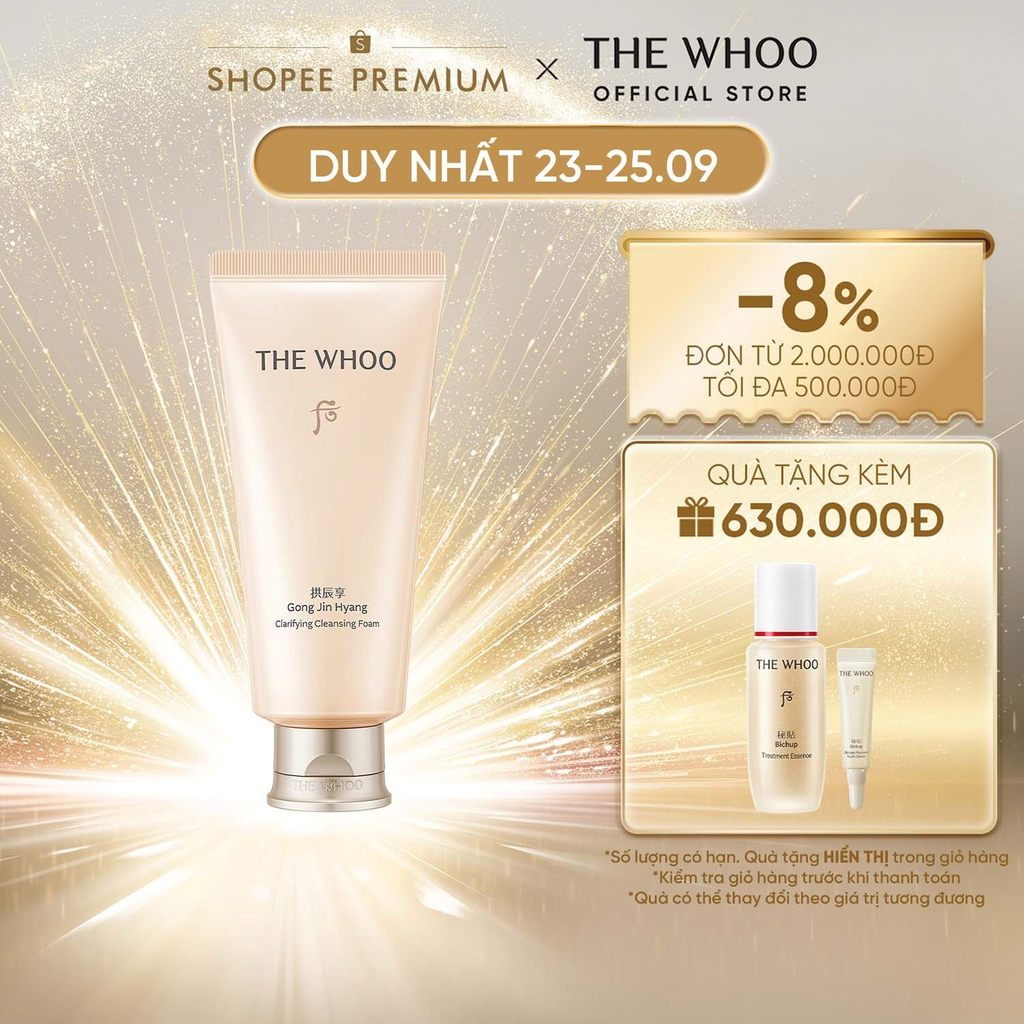[THE WHOO OFFICIAL] Sữa rửa mặt bọt mịn sạch sâu và dưỡng ẩm THE WHOO Gongjinhyang Clarifying Cleansing Foam 180ml