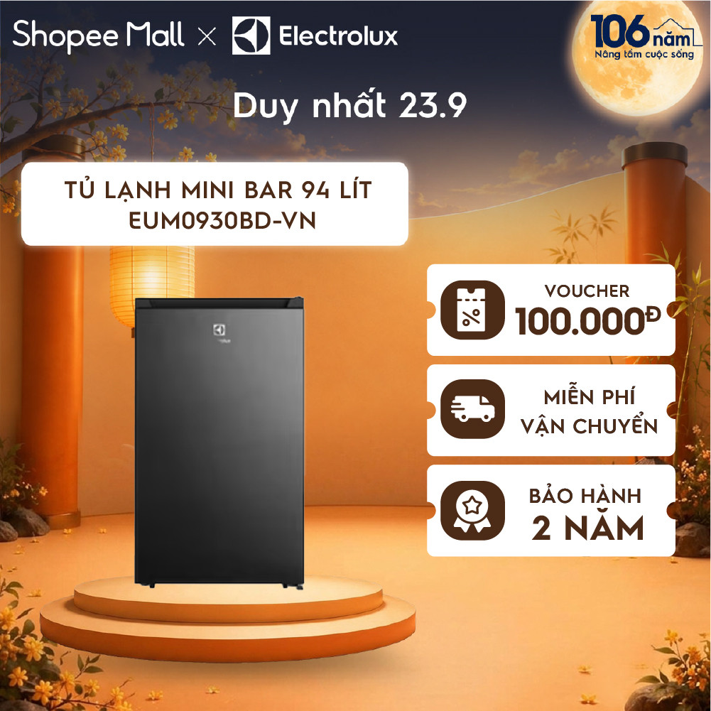 Tủ lạnh mini 94L Electrolux EUM0930BD-VN - đèn LED sáng, tiết kiệm điện, nhỏ gọn