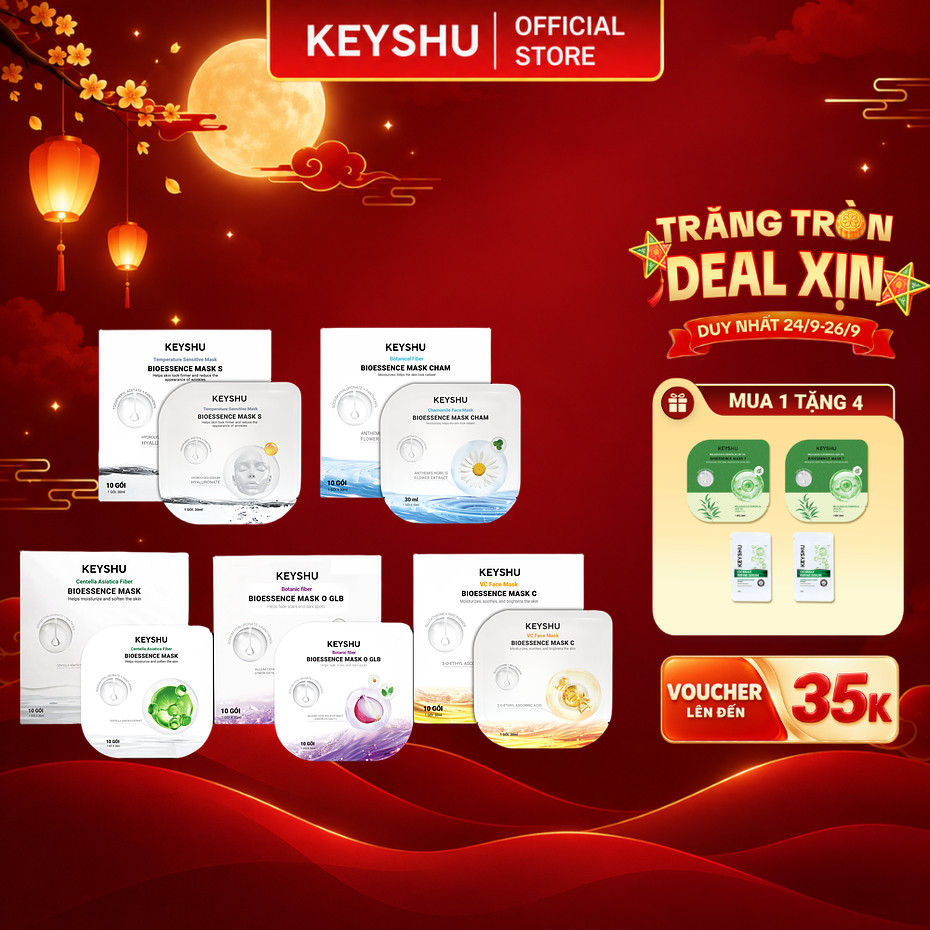 [DUY NHẤT 24/9] 1 Hộp Mặt Nạ KEYSHU 30ML Dưỡng Ẩm, Làm Mềm Da, Hỗ Trợ Ngăn Ngừa Lão Hóa, Đều Màu Da