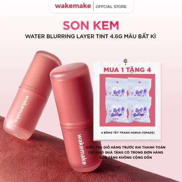 [ĐỘC QUYỀN] Son Tint WAKEMAKE Water Blurring Layer Tint Dưỡng Ẩm, Bền Màu Lâu Trôi 4.6g