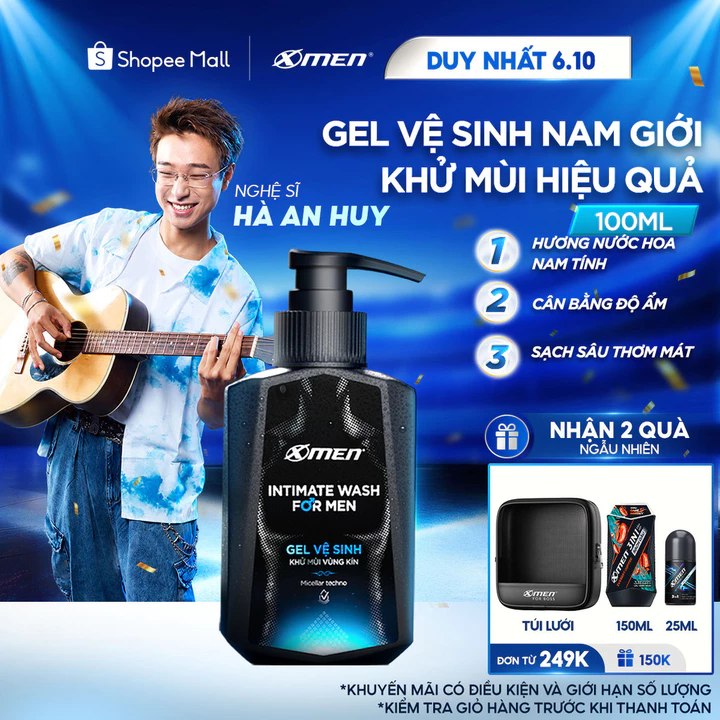 Gel vệ sinh nam giới Xmen 100ml - Intimate Wash for Men hương nước hoa Pháp sang trọng
