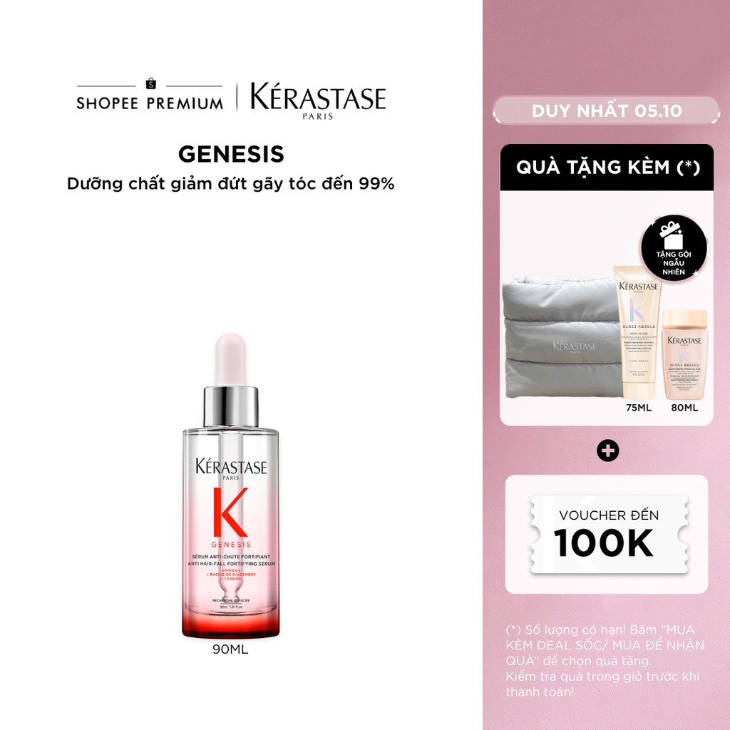 Serum dành cho da đầu giúp giảm gãy rụng và đứt gãy tóc đến 84% sau 6 tuần - Kérastase Genesis 90ml