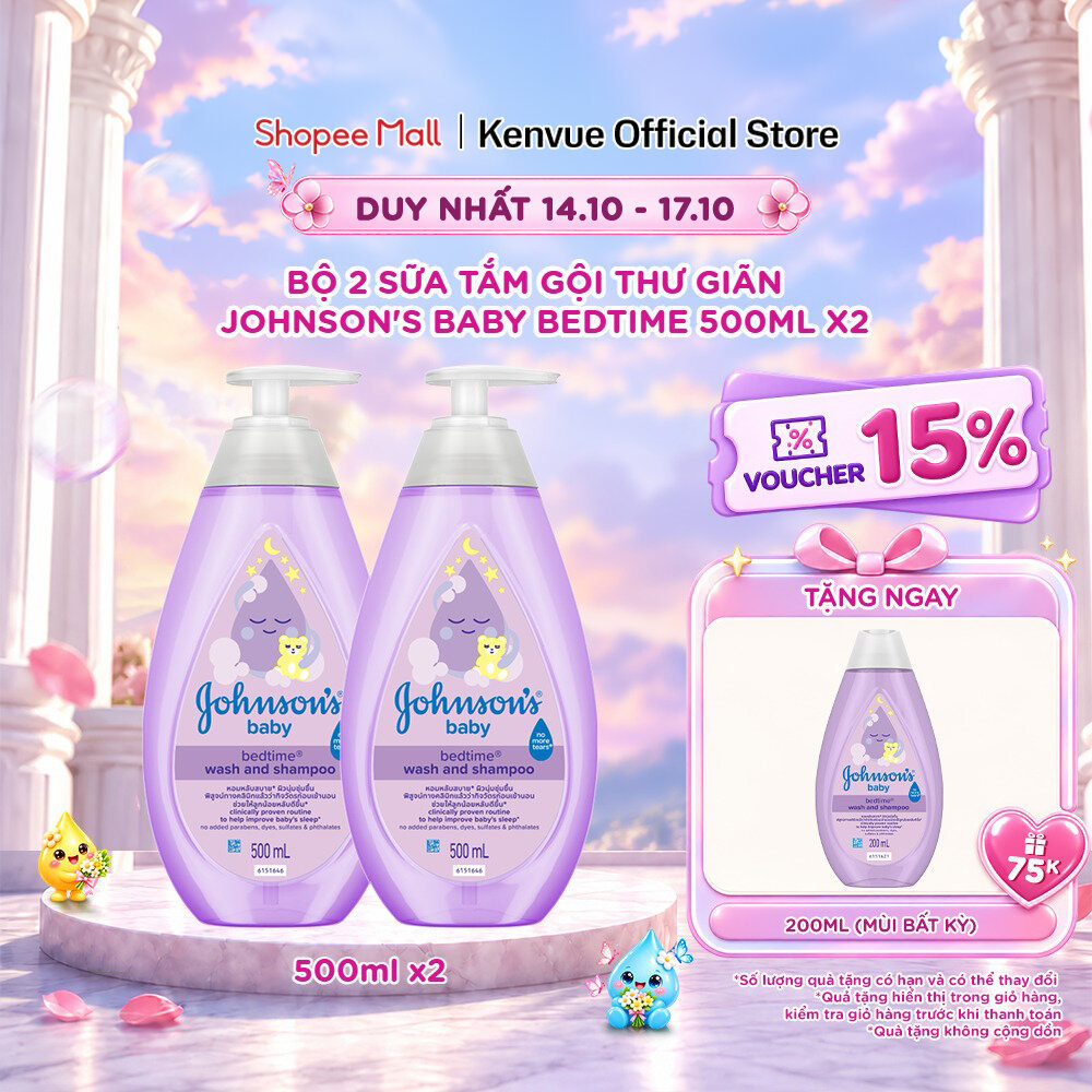 Combo 2 Sữa Tắm Gội Thư Giãn Johnson's Baby Bedtime 500mlx2