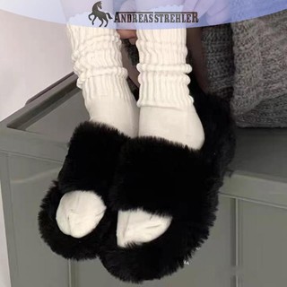 Onetimingfine 1 Đôi Tất Dài Dệt Kim Màu Trơn Cho Nữ Thời Trang Ngọt Ngào Rời Móc Giữa Ống Gothic Sox Boot Vòng Tay Xù Vớ VN