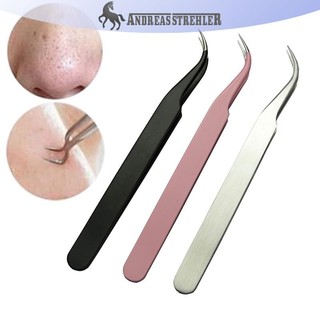 Onetimingfine Thép không gỉ mụn đầu đen loại bỏ uốn cong kẹp công cụ comedone nhíp cong mụn VN
