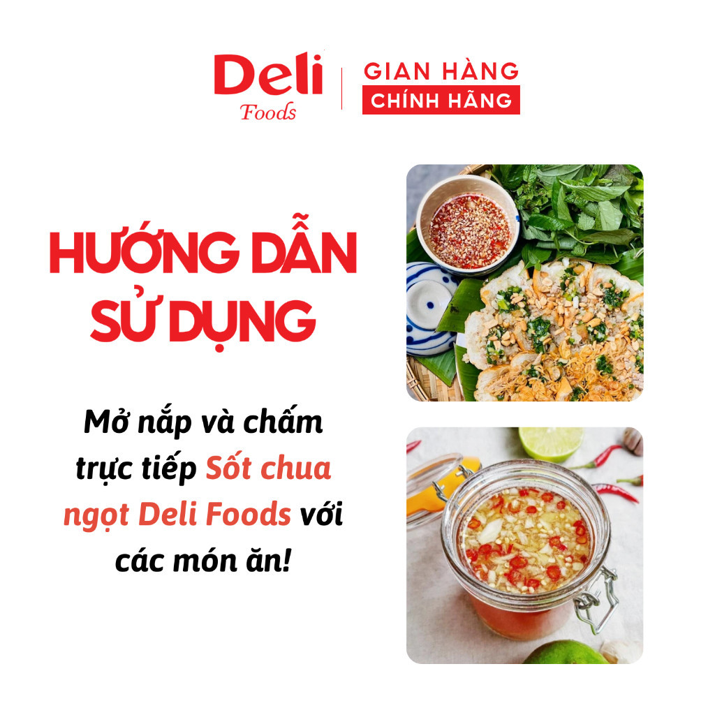 Xốt Chua Ngọt Thái Lan Deli Foods 350g, Xốt chấm chua ngọt con gà Thái Lan, Nước chấm chua ngọt