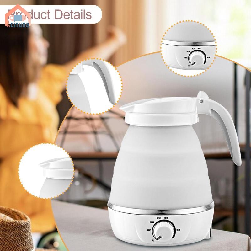 Acutuna Du Lịch Gấp Ấm Siêu Tốc Điện Nồi Hơi Nước 600ml Nhẹ Đun sôi Nhanh Nhỏ Nhỏ Gọn Dễ Dàng Bảo Quản Ấm Trà Có Thể Gập Lại