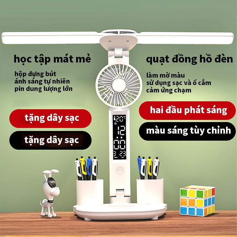 Đèn LED Để Bàn Đa Năng, Đèn Học Để Bàn Chống Cận Cao Cấp Với 3 Màu Sáng Và Đồng Hồ LCD Sắc Nét BB-468