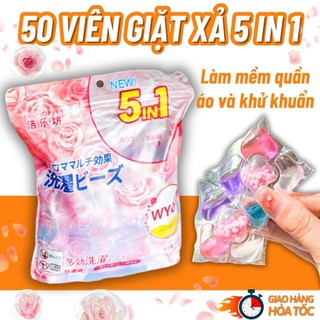 Túi 40 viên giặt thơm quần áo đa năng 5in1 - làm mềm, giặt sạch, khử khuẩn, thơm quần áo lưu hương 72 giờ