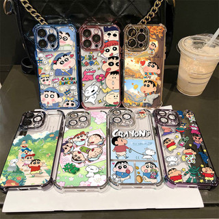 Ốp Điện Thoại Hoạt Hình Crayon Shinchan Cho Xiaomi POCO Mi 14T 15T PRO F5 X5 X6 X7 PRO X3 NFC F3 F4 M4 Mạ Trong Suốt Chống Rơi Mềm Dễ Thương