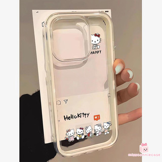 Ốp Lưng Cho Iphone 15 14 13 17 11 16 12 Pro Max Air XS XR X Max 14 16 15 Plus Hoạt Hình Dễ Thương Happy HelloKitty Sang Trọng 2 Trong 1 Ốp Lưng