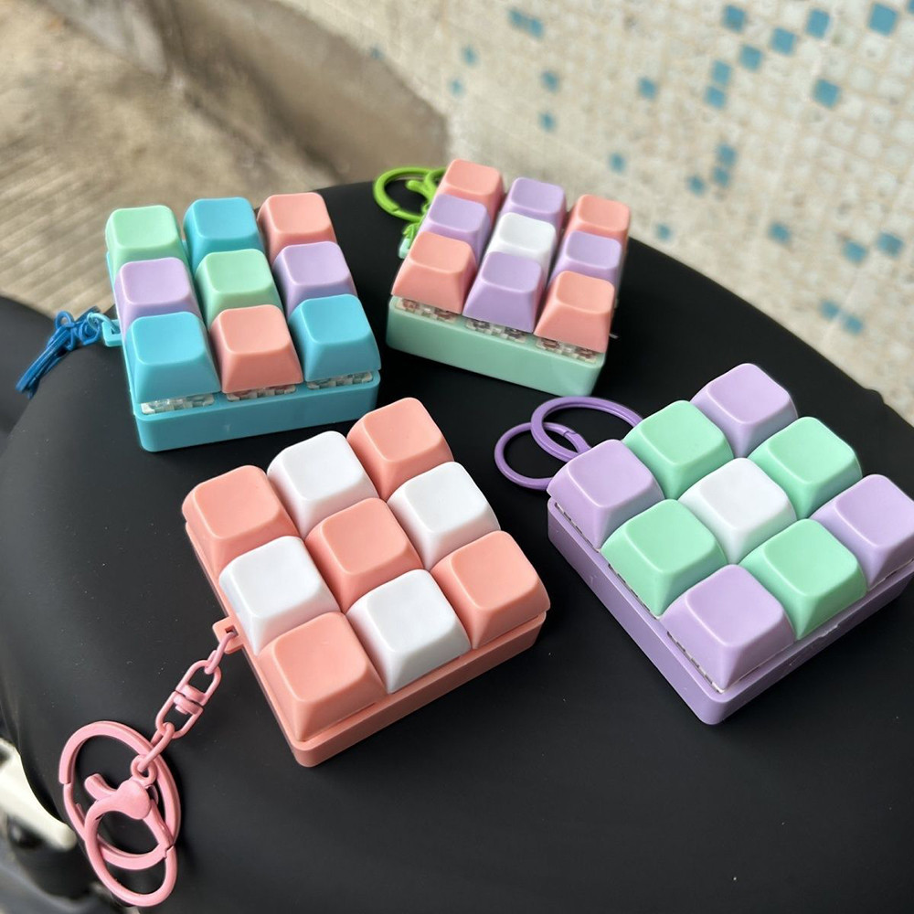 Bàn Phím Di Động Bàn Phím Cơ Fidget Móc Khóa Giảm Căng Thẳng Lo Âu Đồ Chơi Móc Khóa Pendent Cho Trẻ Em Người Lớn