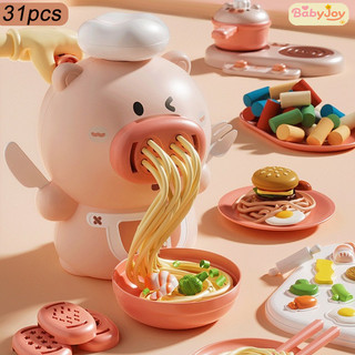 【BabyJoy】Đồ chơi nặn đất sét 31/38pcs,Đồ Chơi Làm Mì,Bộ Đất Nặn Đồ Chơi Nấu Ăn Cho Bé,Kèm Dụng Cụ Và Khuôn Cho Bé