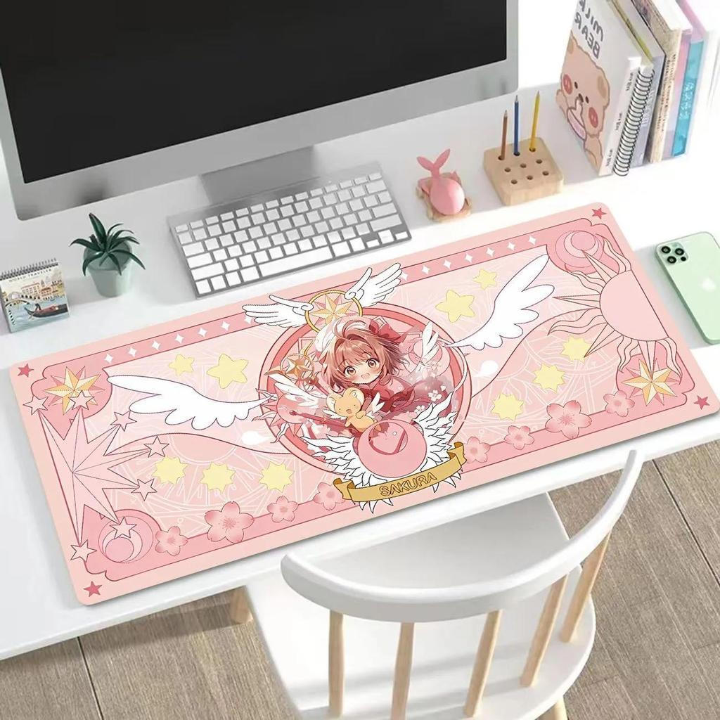 Miếng lót chuột hình tròn ma thuật Anime - Thảm trải bàn chơi game phong cách Mahou Shoujo, dày 3mm & chống trượt