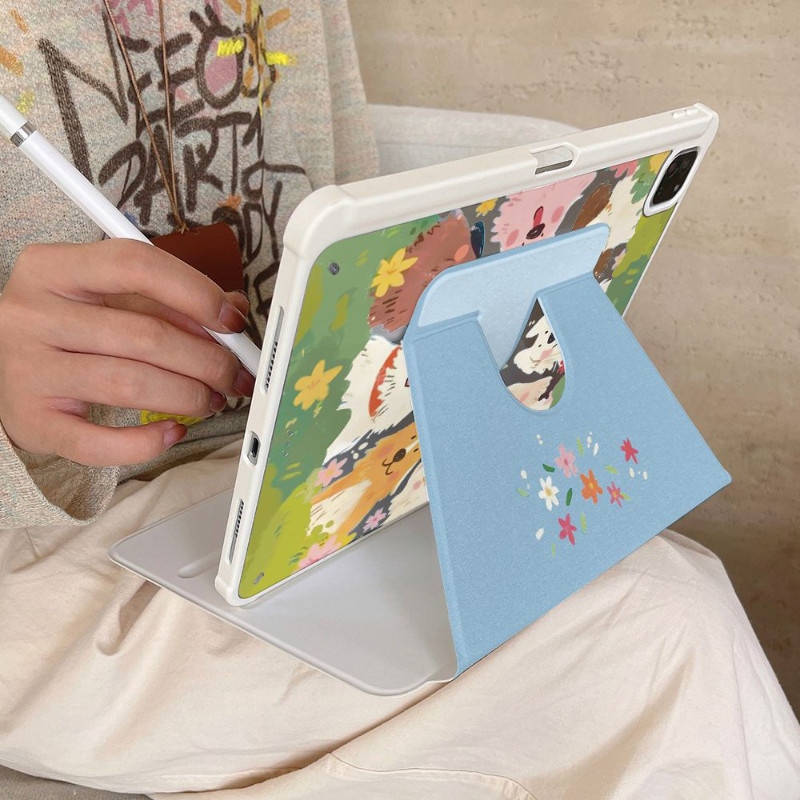 Ốp Bảo Vệ Cho iPad Thế Hệ Thứ 10 M4 2024 pro11 air 13 inch Air2 Gen7 Gen8 Gen9 2025 A16 gen11th M2 Air6 M3 Air7 Gen5 / 6 Mini4 / 5 / 6 air 11 Air4 / air5 pro 12.9 360 độ
