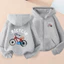Bé Trai Hoạt Hình In Hình Xe Đạp Áo Khoác Ấm Áp Mùa Đông Áo Trẻ Em Zip Up Áo Khoác Ngoài Thường Ngày