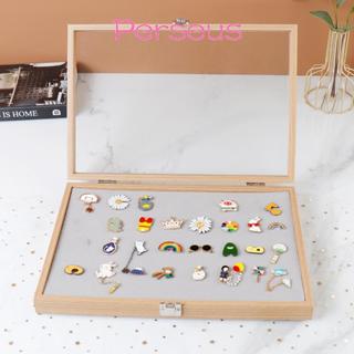 Màn hình huy chương MEGOCE, Hộp lưu trữ huy hiệu dung tích cao bằng gỗ, Vỏ kính trong suốt Pu Trang sức rỗng