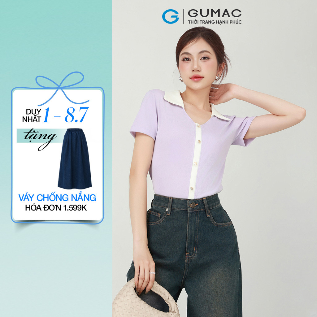 Áo Polo Nữ GUMAC Form Slim Tay Ngắn Ôm Vừa Tôn Dáng Hiện Đại PLF03026