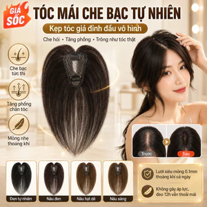 🔥Giá sốc🔥Tóc mái che bạc tự nhiên mỏng nhẹ | Kẹp tóc giả đỉnh đầu vô hình phồng chân tóc | Miếng tóc giả che hói