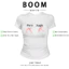 BOOM Áo Baby Tee Nữ Cotton Ôm Body-Áo Thun Ngắn Tay Y2K In Hình PhongCách Mùa Hè, Cổ Tròn Hàng Đầucách hàn quốc phong727