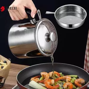 Nồi dầu bằng thép không gỉ bền có bộ lọc tích hợp - Thiết kế dễ đảo ngược, nhà bếp và nhà hàng tiện lợi chống rò rỉ và tiện lợi VN