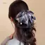 PNPIA- Retro Kẻ Sọc Nơ Vuốt Kẹp Thời Trang Hàn Quốc Đuôi Ngựa Kẹp Tóc Nữ Phụ Kiện Tóc