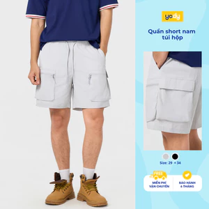 Quần shorts nam YODY quần bermuda cạp chun túi hộp, chất khaki gió co giãn MCJT26S003