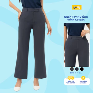 Quần tây nữ Yody ống loe cơ bản, quần âu nữ dáng suông sang trọng, thoải mái TRA- QAN6014