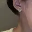 PNPIA- 1 Cặp Bông Tai Hoa Zircon Sáng Thời Trang Tinh Tế Sang Trọng Dài sel Dây Xích Tòn Ten Bông Tai Thiết Kế Cao Cấp Cảm Giác Trang Trí Trang Sức