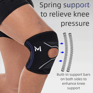 WANYEDI Dây đeo băng bánh chè thể thao, Nẹp hỗ trợ đầu gối màu đen thoáng khí, Lò xo cao su Neoprene Bảo vệ đầu gối thoải mái Nam Nữ