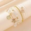 WANYEDI 7 Cái / bộ Vòng Tay Lớp, Vòng Tay Giả Vỏ Biển Xếp Chồng, Thiết Kế Lớp Gạo Đính Hạt Sao Biển Charm Vòng Tay Đi Biển Ngày Lễ