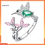 Một thế giới| Thanh Lịch Cubic Zirconia Hoa Chim Mở Nhẫn Nữ Tiệc Cưới Trang Sức