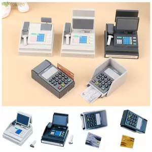 Máy tính tiền thu nhỏ YOLOGO, Máy POS làm cảnh tỷ lệ 1: 6 / 1: 12, Phụ kiện đồ chơi DIY Nhà chơi búp bê Siêu thị Máy thu ngân đa năng