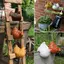 PWSEND Hoạt Hình Tượng Gà, DIY Hoạt Hình Hàng Rào Trang Trí, Quà Tặng Nhiều Màu Nhựa Hen Điêu Khắc Trong Nhà Ngoài Trời