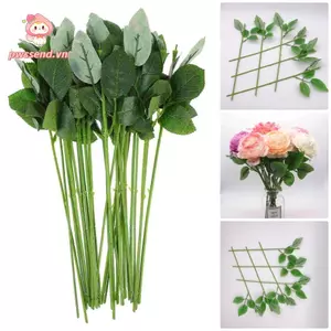 PWSSEND 10 Chiếc Hoa Dính Thanh, Trang Trí Nhà 33cm Thân Hoa Giả, Phụ Kiện Làm Vườn Thủ Công Nhựa DIY Hoa Hồng Hoa Đầu Trang Trí