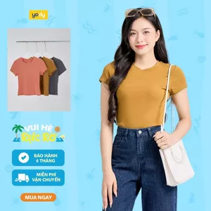 Áo thun nữ YODY form ôm, cổ tròn trẻ trung, basic, dễ phối đồ, chất mát mịn, co giãn WCTS25S189 99K