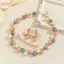 HFSHY Tinh Tế Ngọc Trai Thanh Lịch Nelace Lá Kim Cương Giả Nhiều Màu Sắc Ngọc Trai Nelace Nữ Trang Sức Kim Loại Nelace Bông Tai Bộ Đảng VN