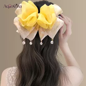 AqToCna Nơ Hình Tóc Lông Tơ Vuốt Kẹp Phụ Kiện Tóc Cho Ba Của Đầu AqToCna