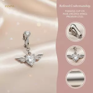 PNPIA- Giả Bụng Nút Nhẫn Trái Tim Nơ Kẹp Trên Xuyên Trang Sức Thời Trang Không Xuyên Rốn Nhẫn Dành Cho Nữ Quà Tặng Ý Tưởng