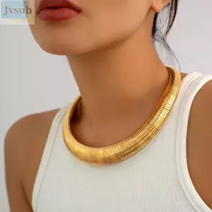 Vòng cổ xương đòn kim loại hình học JVSUB, Trang sức kim loại rắn xương cổ châu Phi, Vòng cổ quà tặng hình học Punk thời trang