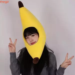 THEGIRL8B Mũ Chuối Vàng, Sáng Tạo Dễ Thương Sang Trọng Mũ Trái Cây, Phụ Kiện Trang Phục Hoạt Hình Ngộ nghĩnh 60cm Chuối Đầu Lễ Hội