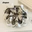 SHUPUN Băng đô ruột lớn, Satin có băng đô ren cạnh rộng, Phụ kiện tóc hoa in mực thời trang dành cho nữ