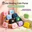 Ví đựng tiền xu bằng silicon hình trái tim 3D dễ thương Dây đeo cổ tay di động chống nước cho tai nghe chìa khóa Trường học nữ sử dụng mới