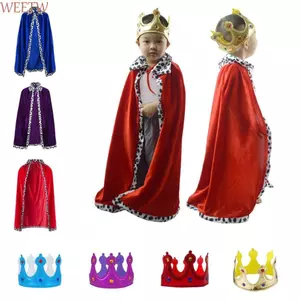 WEETW Halloween King Cape, Áo Khoác Trang Phục Halloween Ngộ nghĩnh Đạo Cụ Cosplay, Tiệc Cosplay Thời Trang Hoàng Tử Thực Tế Thái Trẻ Em