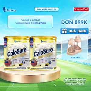 Sữa bột Calosure Gold 900g (ít đường) - Bảo vệ xương khớp, tăng cường sức khỏe mạch - Lon 900g