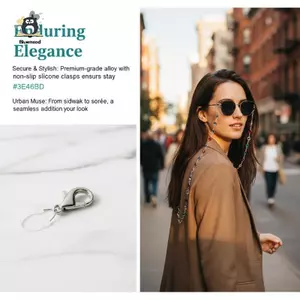 Dây đeo kính râm bằng kim loại bền bỉ Dây đeo kính mắt chống mất Dây buộc cho nữ Thể thao Đi bộ đường dài Cắm trại Mới
