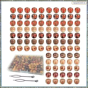 Cho Bím Tóc Và Dreadlocks, 95 Chiếc 12 Mm Sơn Hạt Gỗ Tự Nhiên- Hạt Tóc Gỗ Cho Lộc Phụ Kiện Tóc
