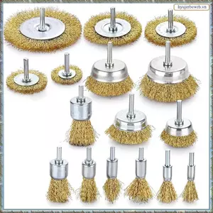 Dành Cho Máy Khoan Dây Bàn Chải Bộ 16 Chiếc Bánh Xe Dây, Loại Bỏ Rỉ Sét, Bàn Chải Cốc Bánh Xe Dây Và Bàn Chải Kết Thúc