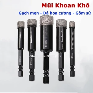 Mũi Khoan Khoét Khô Chuyên Kính, Gạch Men, Đá Granite Các Size 6 - 16mm Chuôi Lục Giác 6.35mm-TOOLIX